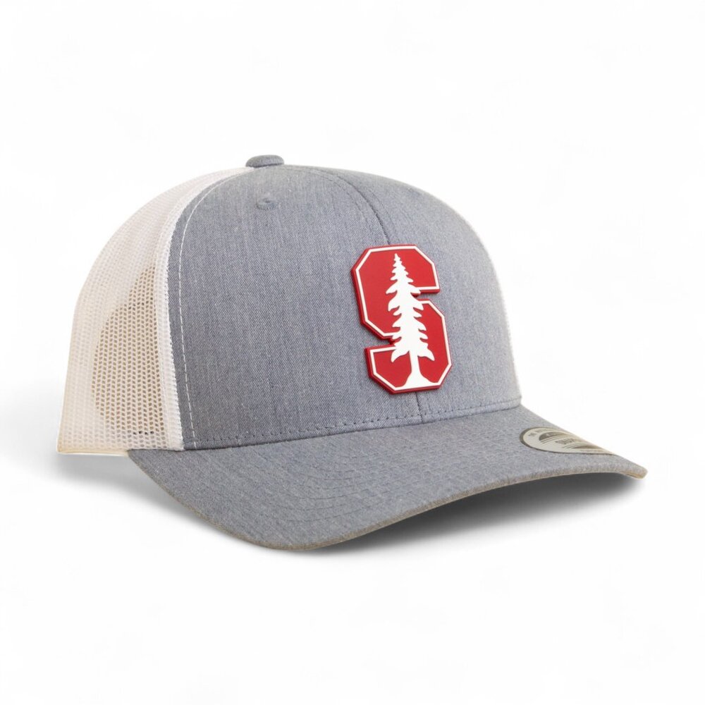 Stanford Cardinal YP Snapback Hat- Heather Grey/ White